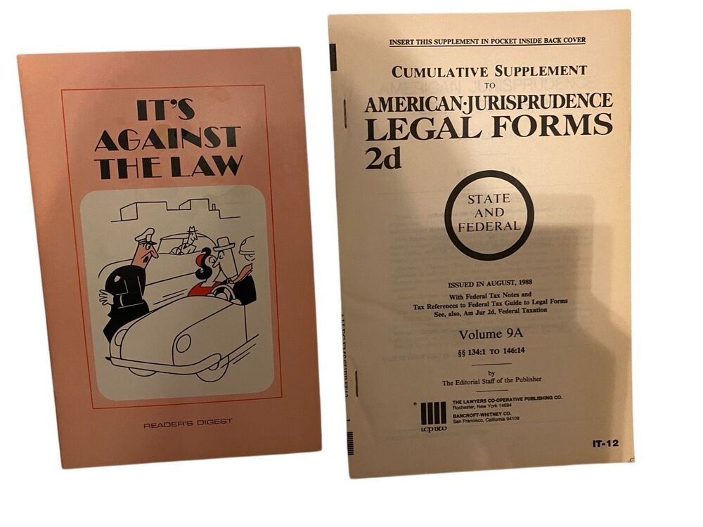Lot of 2 Its Against The Law Legal Forms 2d Vol 9A Paperback Books
